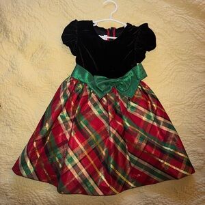 Bonnie Jean Black and Plaid Holiday Dress